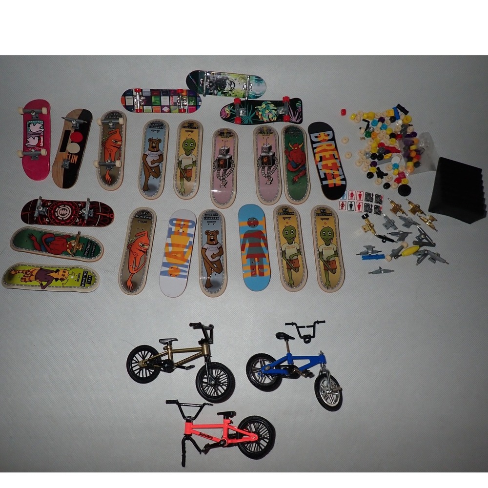 LOT Tech Deck Finger Skateboards Decks, wheels Trucks Parts BMX Bike